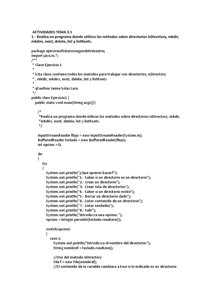 Ejercicios Realizados en Java | PDF | Archivo de computadora | Java ...