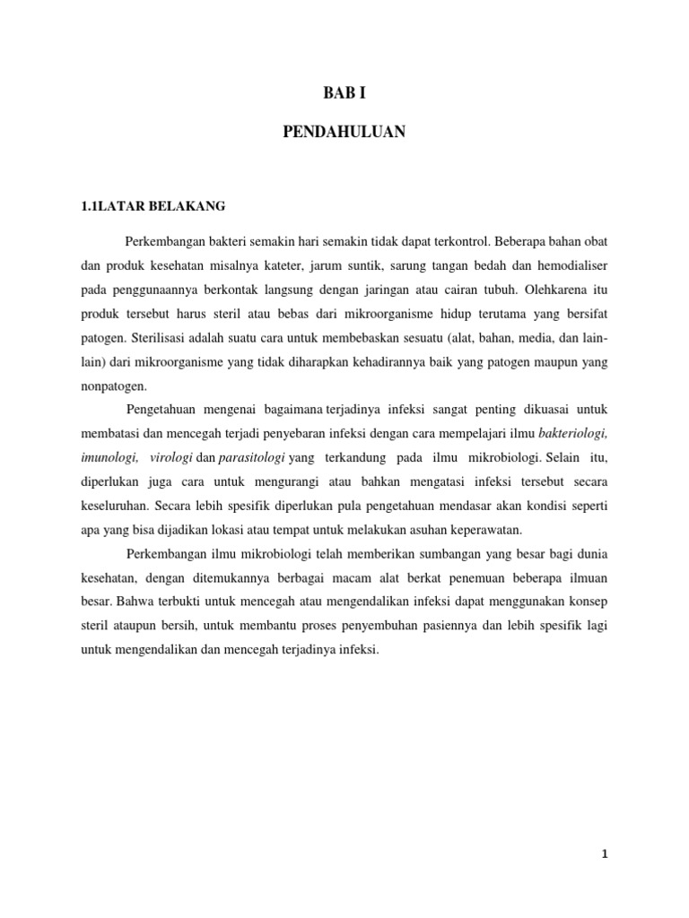 Makalah Sterilisasi Dan Desinfeksi | PDF