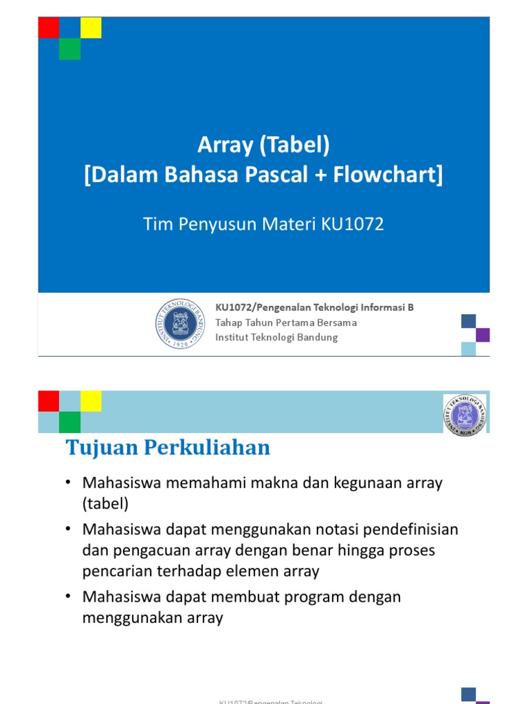 Penggunaan Array dalam Pascal | PDF