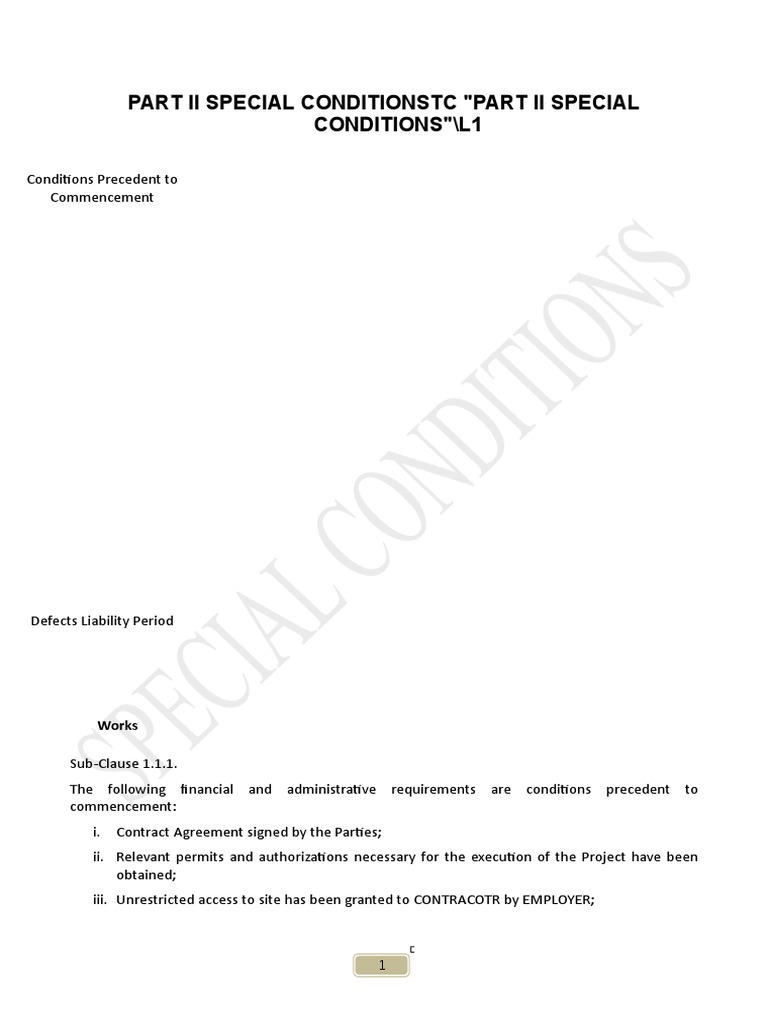 4.part II Special Conditions | PDF | Damages | Breach Of Contract