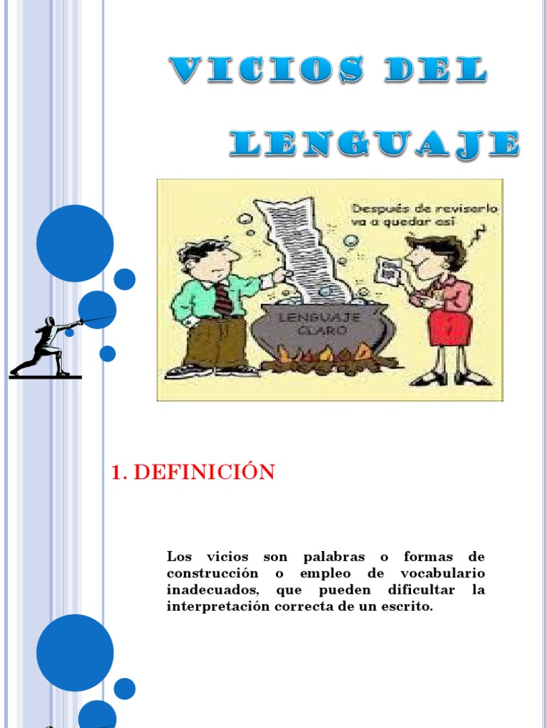 Vicios Del Lenguaje PDF Palabra Sintaxis