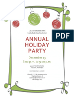 Holiday Party Invitation With Red and Green Ornaments