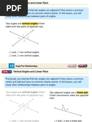 Angle Pair Relationships Line Geometry Angle