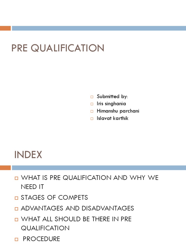 Prequalification Process for Tenders | PDF | Construction Bidding ...