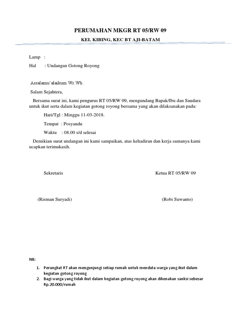 Undangan Gotong Royong Docx