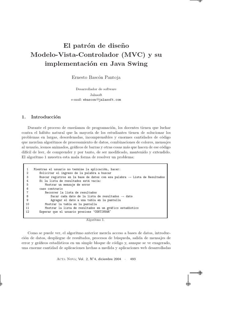 MVC en Java Swing: Diseño Eficiente | PDF | Tecnología