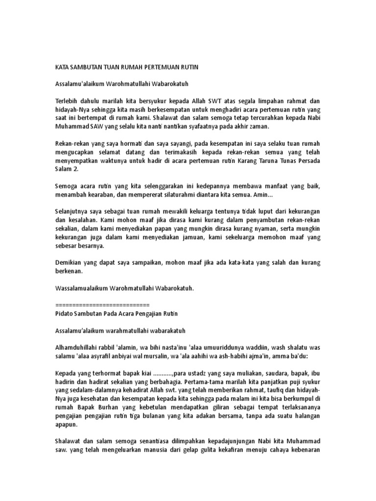 34+ Contoh Sambutan Tuan Rumah Walimatul Ursy Bahasa Jawa yang baik dan benar