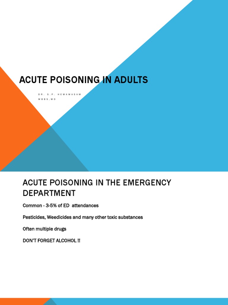 Acute Poisoning Management Overview | PDF | Acetylcholine | Aspirin