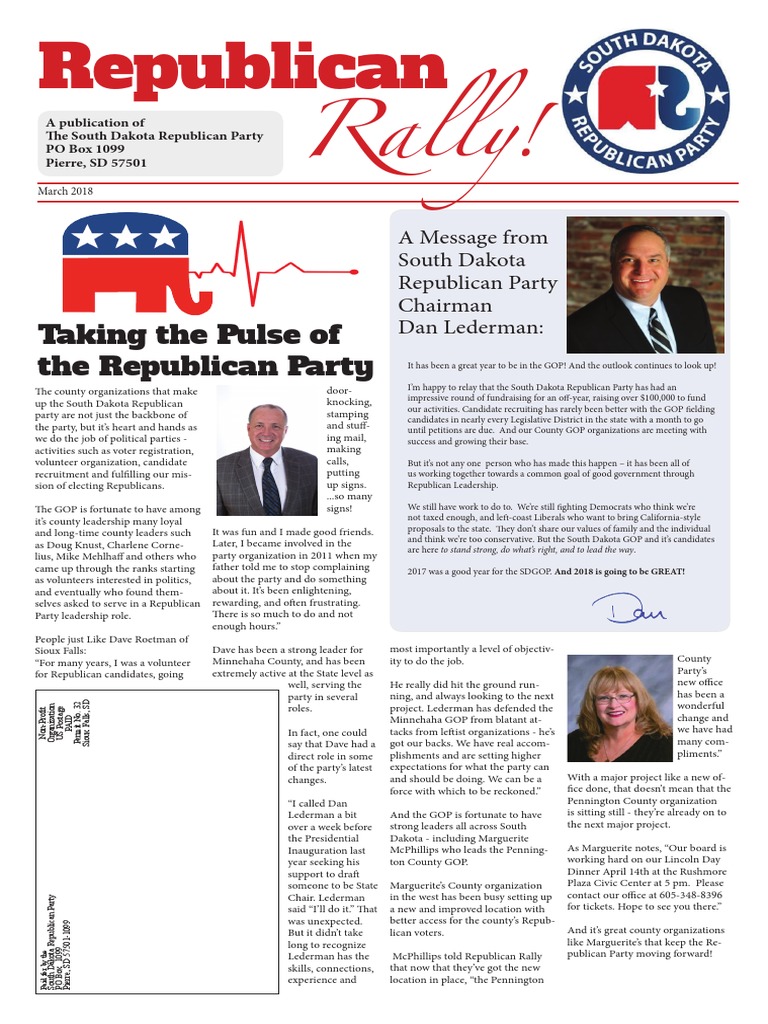 Republican Rally March 2018 Newsletter | PDF | Republican Party (United ...
