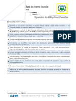 Leia Estas Instruções:: Prefeitura Municipal de Serra Caiada Concurso Público 2014