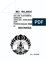 1976 Ilmu Wilayah (Regional Science) Dalam Kaitannya Dengan Analisa Kebijaksanaan Dan Perencanaan Pembangunan Di Indonesia