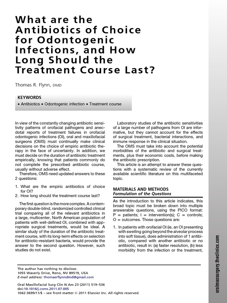 What are the antibiotics choice for odontogenic infections.pdf