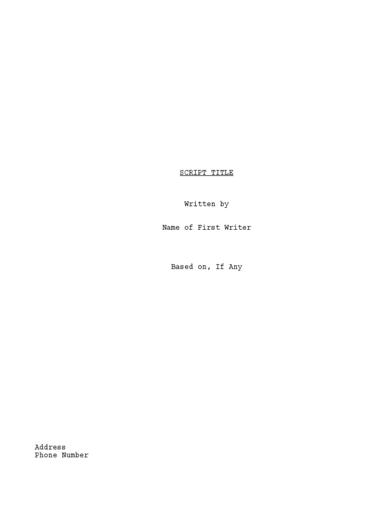 Script Title by First Writer | PDF