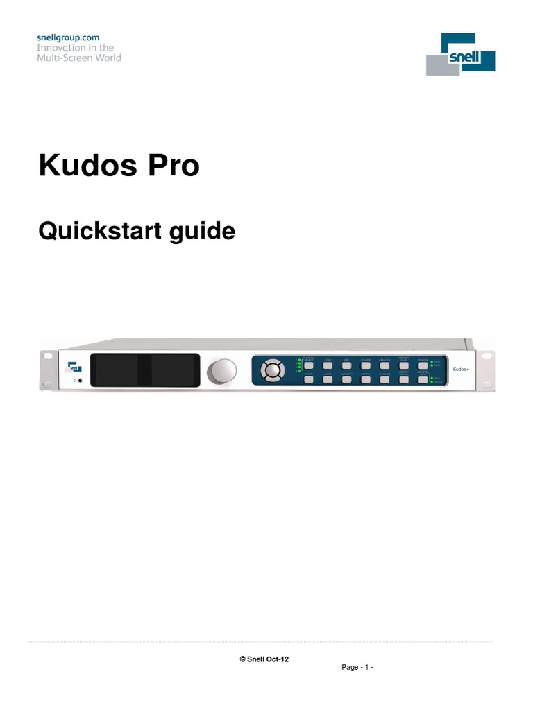 KudosPro Conversion Quickstart Guide | PDF | Menu (Computing) | Hdmi