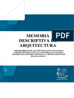 Memoria Descriptiva ARQUITECTURA