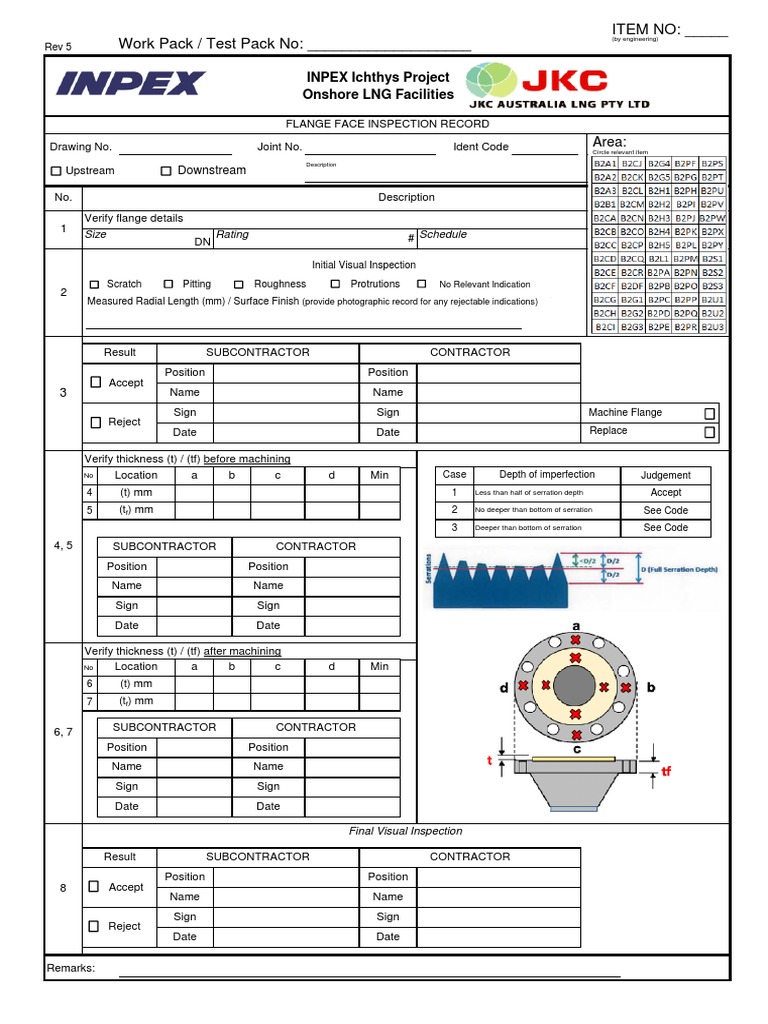 Flange Face Inspection Criteria Record | PDF | Nature