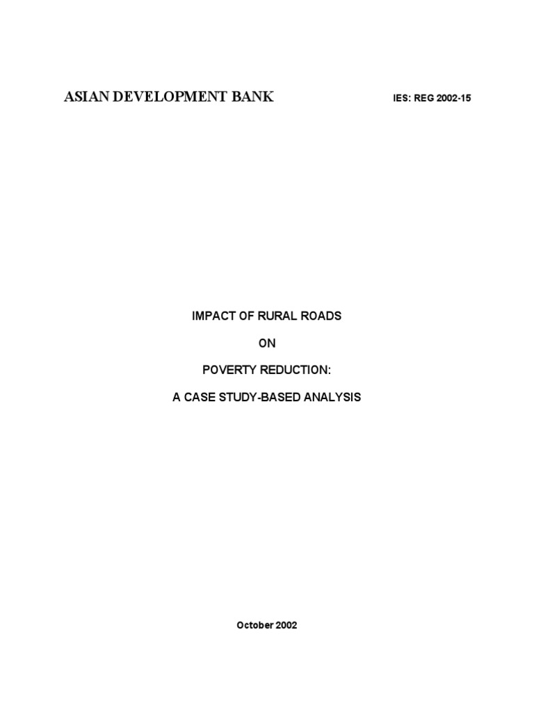 Rural Roads & Poverty Reduction | PDF | Poverty Reduction | Poverty