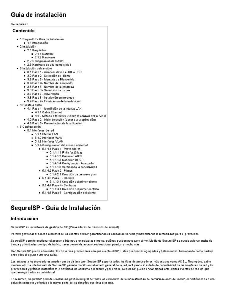 Guia de Instalacion de SequreISP PDF | PDF | Servidor proxy | Dirección IP