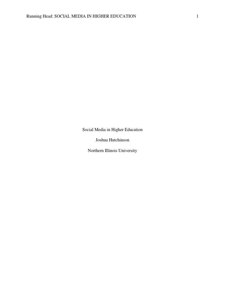 Social Media in Higher Education | PDF | Social Media | Popular Culture ...