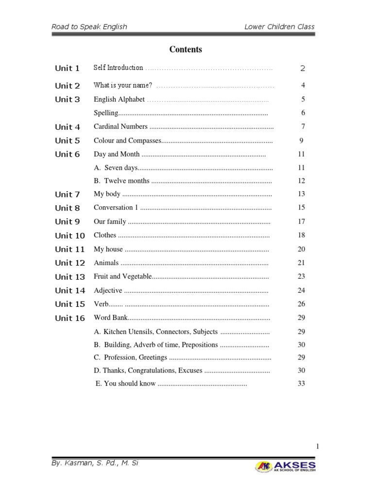 English Learning for Kids: Basics Guide | PDF