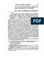 THE of Law For Tort Liability in The Conflict of Laws : Choice