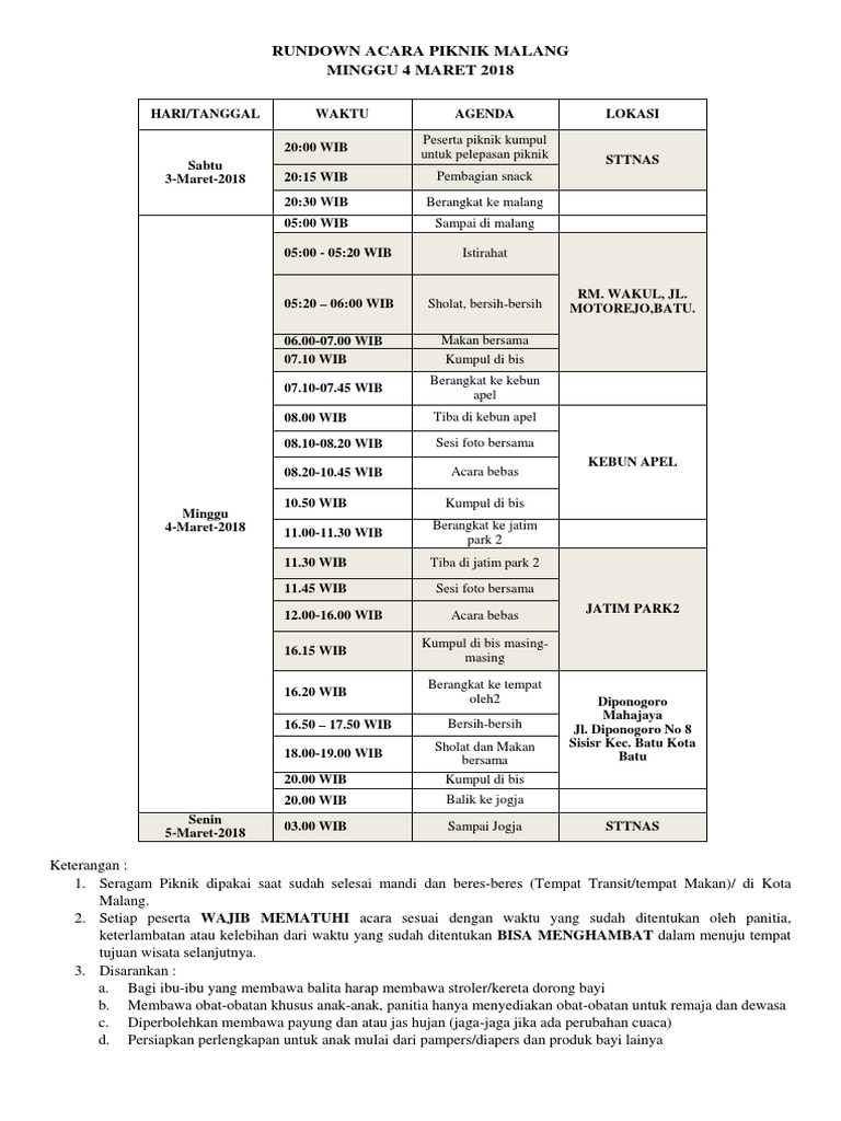 rundown-acara-piknik-malang