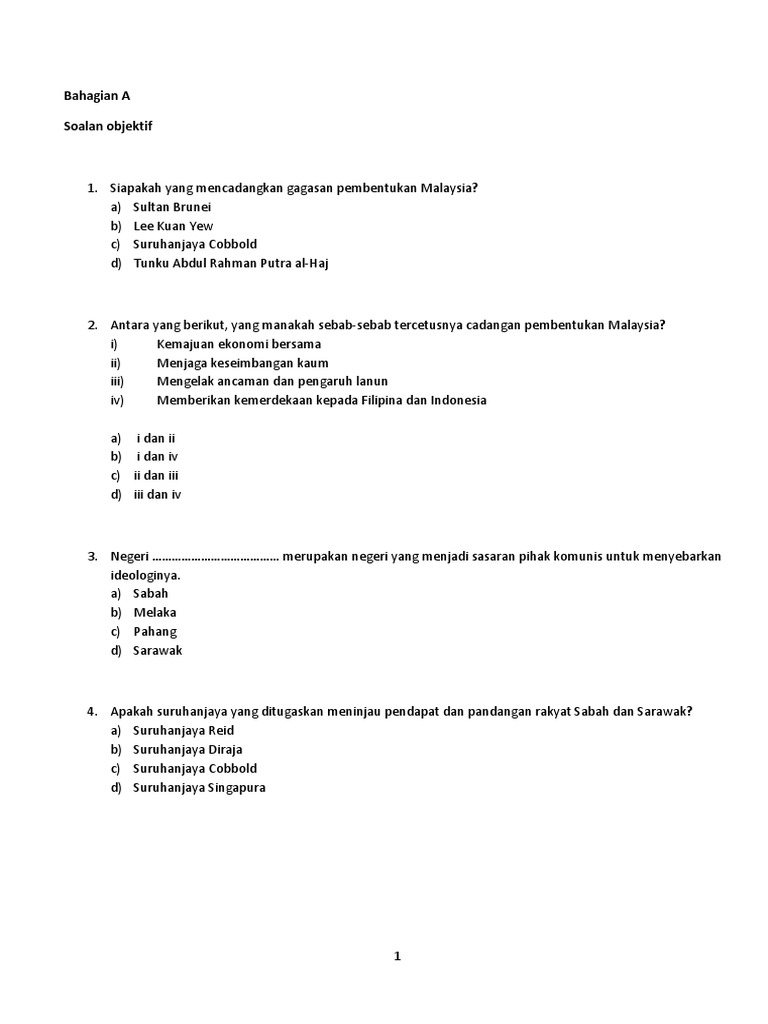 Soalan Objektif Pdf