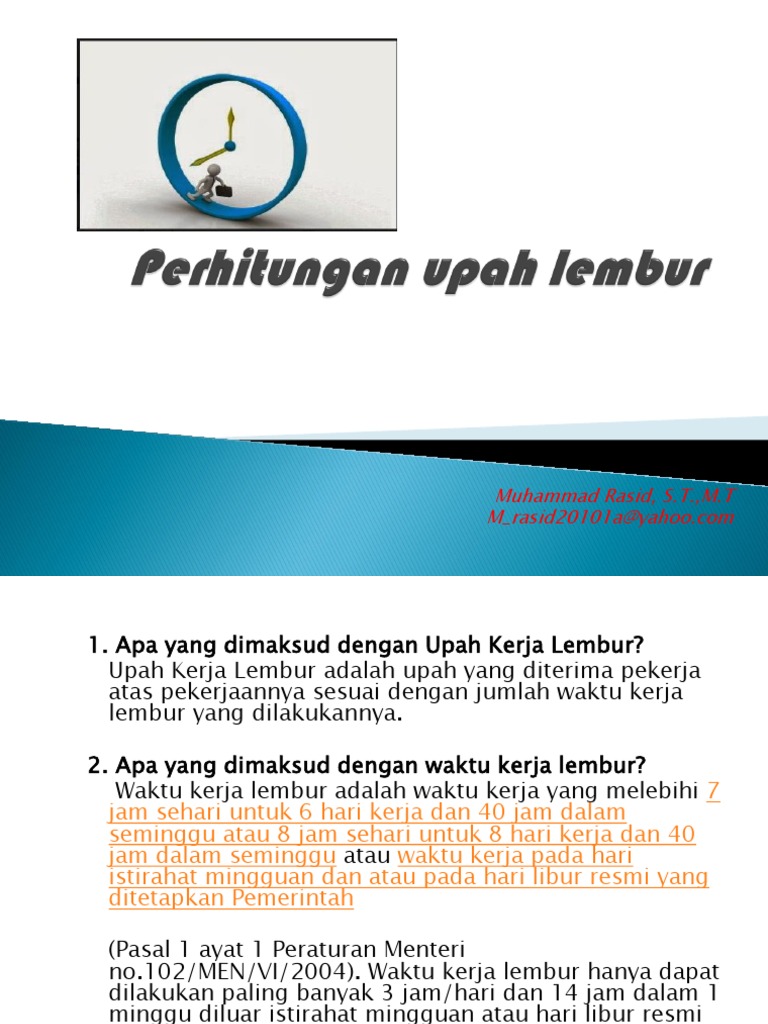 Cara Hitung Upah Lembur Berdasarkan Peraturan Depnaker Ini Aturannya