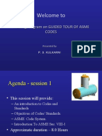 Welcome To: Training Program On GUIDED TOUR OF ASME Codes
