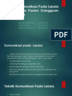 Teknik Komunikasi Pada Lansia Dan Pada Pasien Tidak