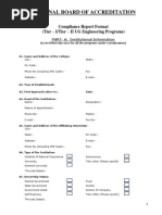 National Board of Accreditation: Compliance Report Format (Tier - I/Tier - II UG Engineering Programs)