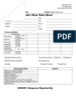 Static Mixer Data Sheet: URGENT, Response Required by