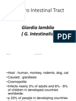 Gastro Intestinal Tract: Giardia Lamblia (G. Intestinalis)