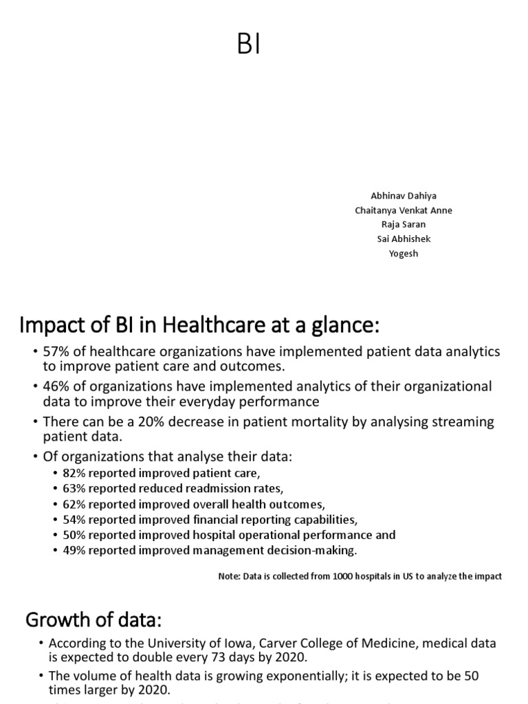 Business Intelligence Impact on Healthcare | PDF | Business ...