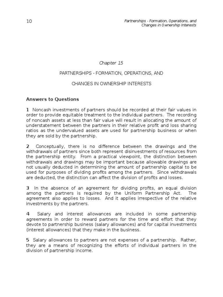 Partnership Formation and Ownership Changes | PDF | Partnership ...