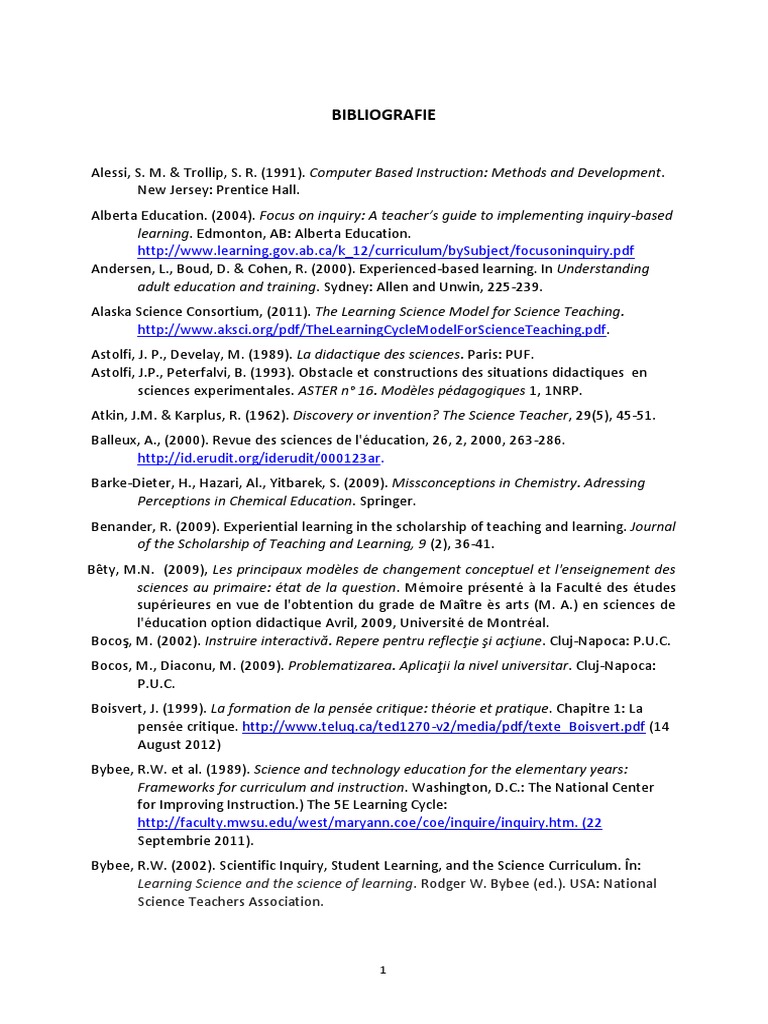 Comprehensive Bibliography on Science Education | PDF | Inquiry Based ...