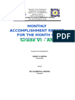 Accmplishment Report Grade Six Am December