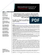 Epidemiological Study On Patients With Road Traffic Accidents Admitted in Department of Orthopaedics at A Rural Hospital in India (A Retrospective Study of More Than 1000 Patients)