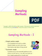 Sampling Methods: Use by Licensed Users of - It May Not Be Copied or Resold For Profit