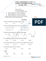 Summative Assessment-I Maths Class 8 MCQs, Short & Long Questions