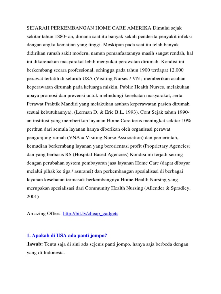 Sejarah Home Care Di Indonesia