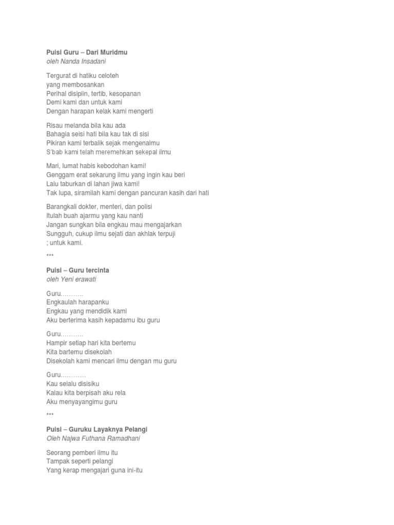 Puisi Guru