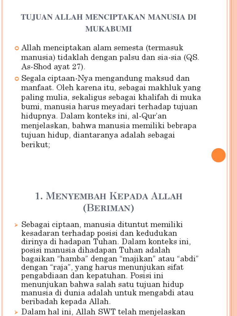 Tujuan Allah Menciptakan Manusia Di Mukabumi Pdf
