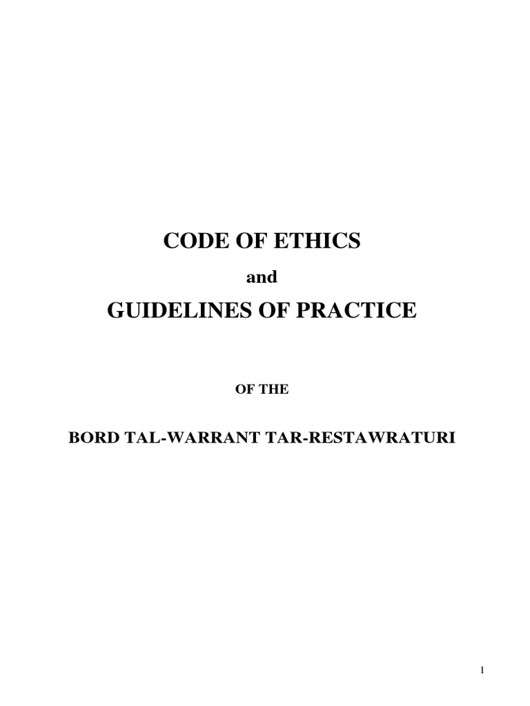 Malta Code of Ethics Guidelines PDF Preservation (Library And