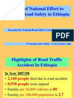 Status of National Effort To Enhance Road Safety in Ethiopia