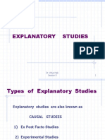 Causal Studies: Types of Explanatory Research