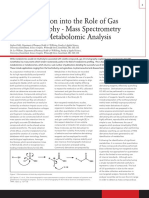 An Introduction Into The Role of Gas Chromatography - Mass Spectrometry Gc-Ms in Metabolomic Analysis