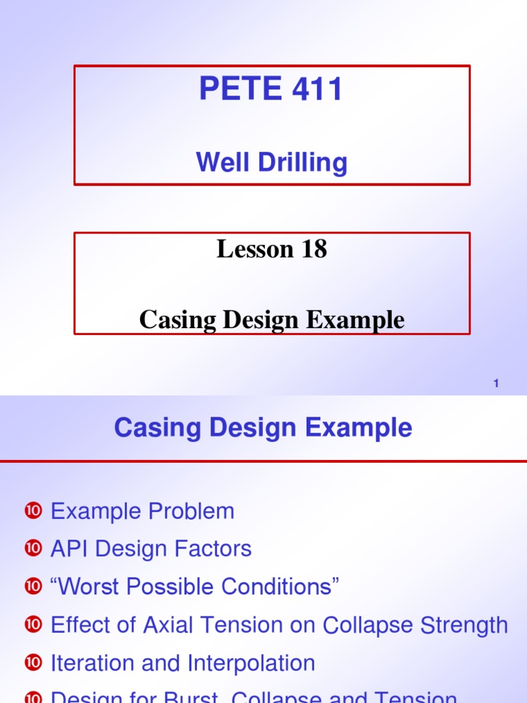 Casing Design for Well Drilling | PDF | Strength Of Materials | Tension ...