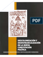 Descolonizacion y Despatriarcalizacion en La Constitucion Politica Del Estado Plurinacional de Bolivia