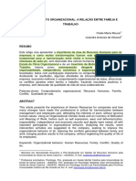 Comportamento organizacional e relação entre família e trabalho